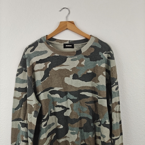 Monrow Nwot Camo Boxy Crewneck Sweatshirt Size Small Women's - Picture 5 of 12